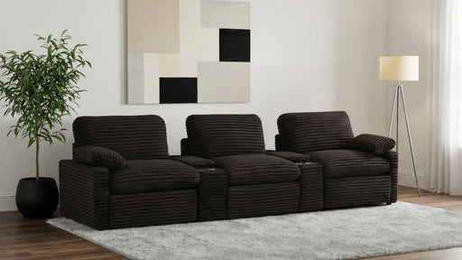 Collins 5-Piece Power Reclining Home Theater Seating Chocolate Brown - 610351PT