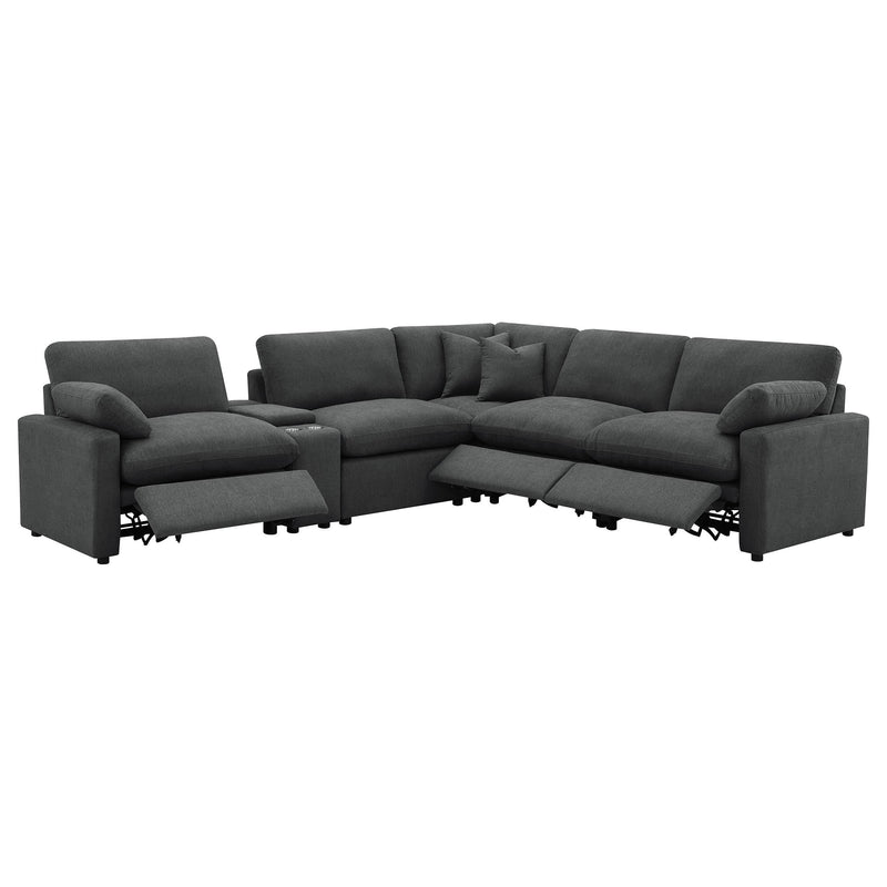 Collins 6-piece Modular Power Reclining Sectional Dark Grey - 609530P-SET