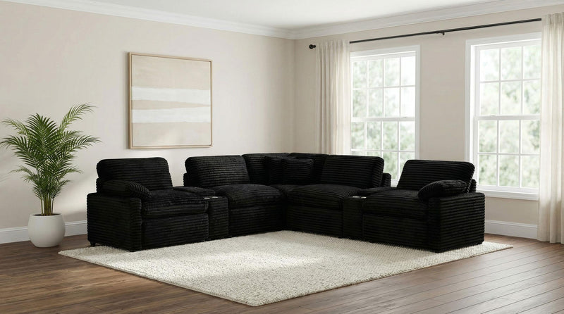Collins 7-piece Modular Power Reclining Sectional Black - 610360P-SETA