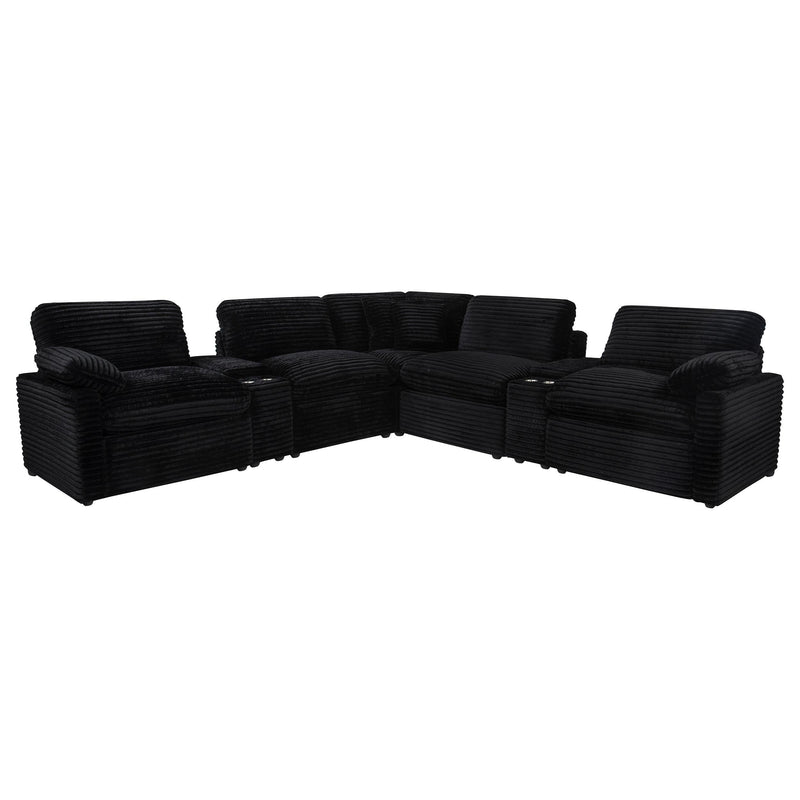 Collins 7-piece Modular Power Reclining Sectional Black - 610360P-SETA