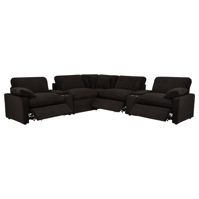 Collins 7-piece Modular Power Reclining Sectional Chocolate Brown - 610350P-SETA