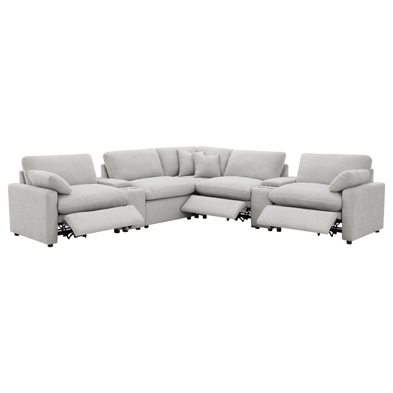 Collins 7-piece Modular Power Reclining Sectional Grey - 609560P-SETA