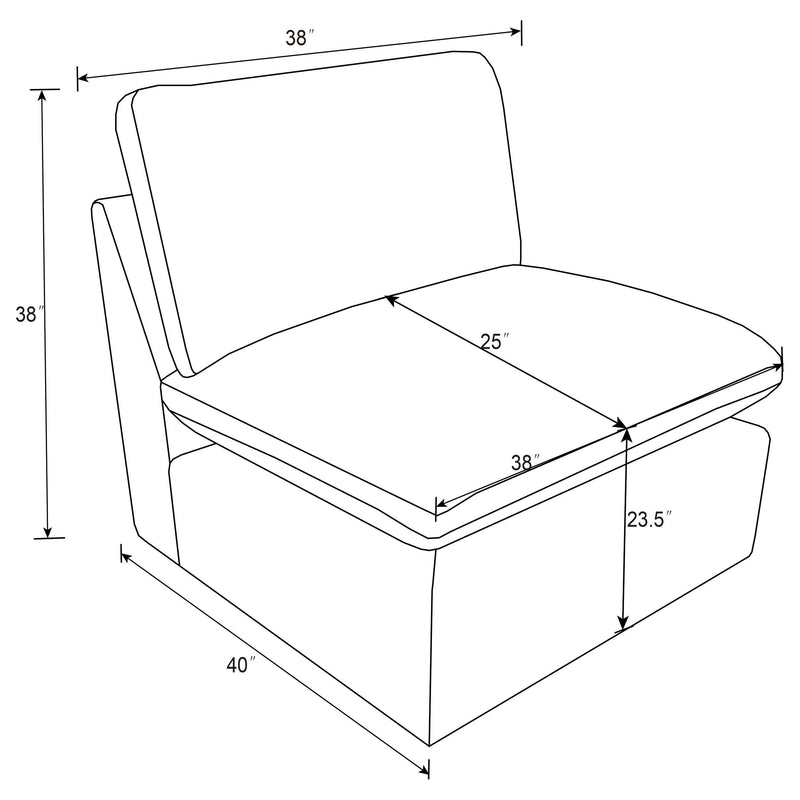 Collins Modular Armless Chair Black - 610360AC