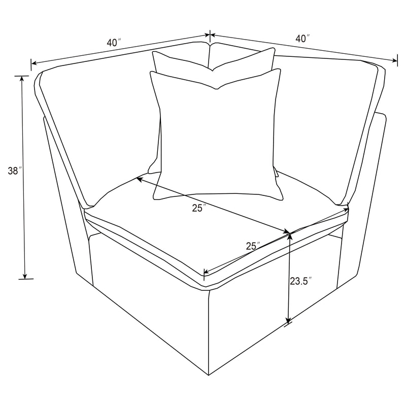 Collins Modular Corner Chair Black - 610360CRN
