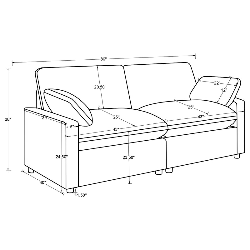 Collins Modular Power Loveseat Dark Grey - 609532P