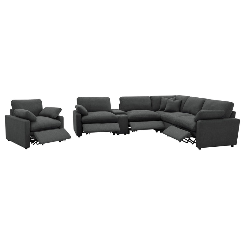 Collins Upholstered Power Recliner Chair Dark Grey - 609533P