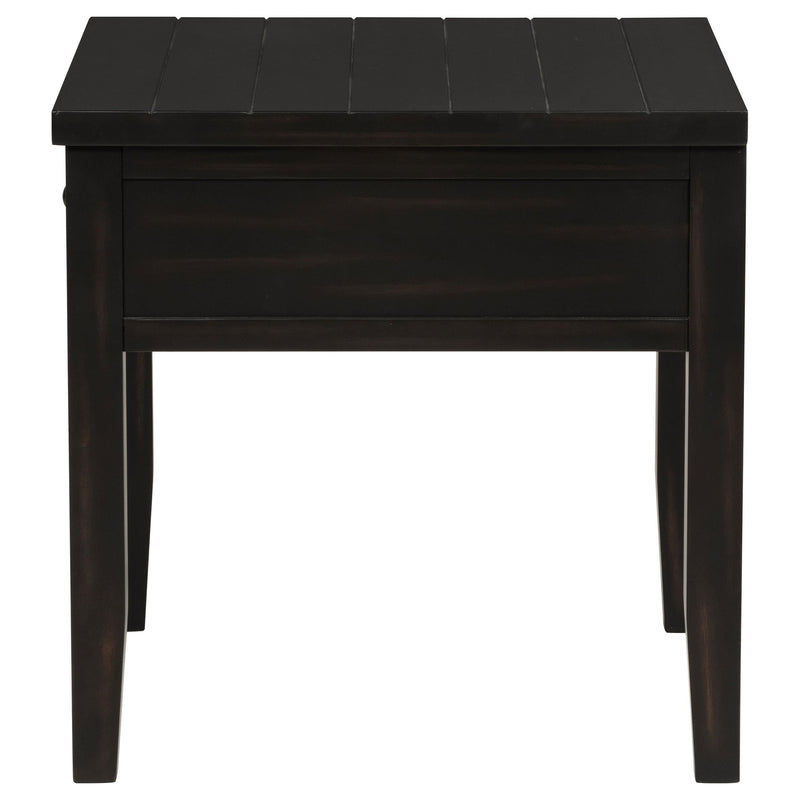 Concord 1-drawer Square End Table Distressed Java - 710577