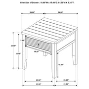 Concord 1-drawer Square End Table Distressed Java - 710577