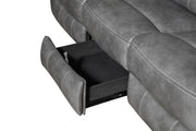 Conrad 2-piece Upholstered Padded Arm Motion Sofa Set Grey - 650354-S2