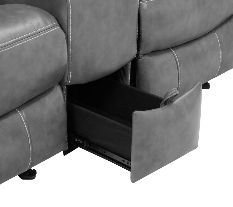 Conrad 2-piece Upholstered Padded Arm Motion Sofa Set Grey - 650354-S2