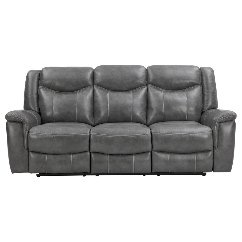 Conrad 2-piece Upholstered Padded Arm Motion Sofa Set Grey - 650354-S2