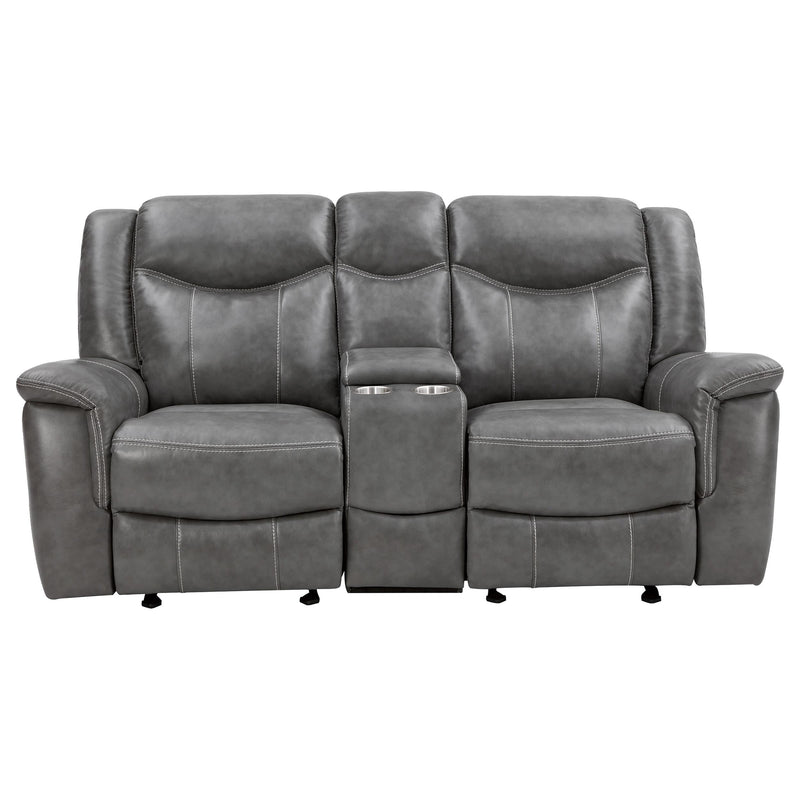 Conrad Upholstered Padded Arm Glider Loveseat Grey - 650355