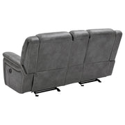 Conrad Upholstered Padded Arm Glider Loveseat Grey - 650355