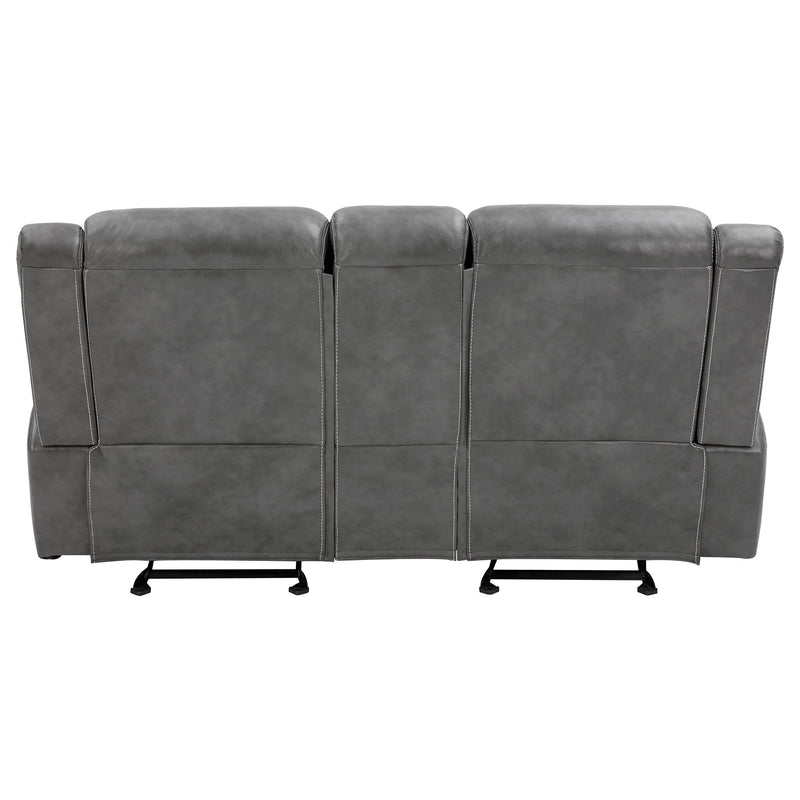 Conrad Upholstered Padded Arm Glider Loveseat Grey - 650355