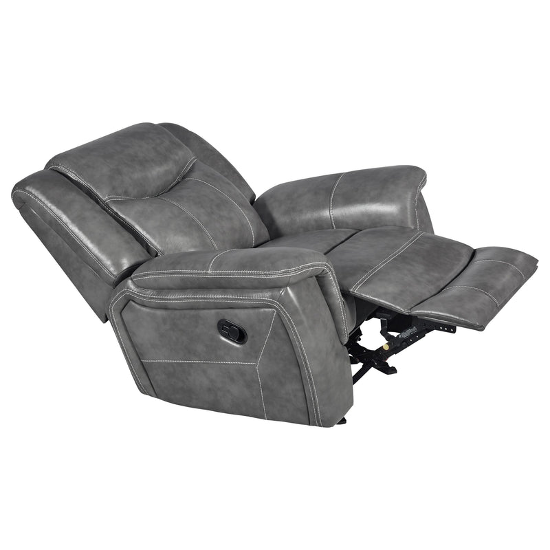 Conrad Upholstered Padded Arm Glider Recliner Grey - 650356