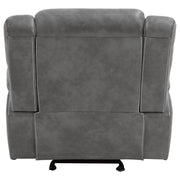 Conrad Upholstered Padded Arm Glider Recliner Grey - 650356