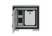 Amelia Grey/Black Nightstand With Cooler And Speaker - AMELIA-GREY/BLACK-NS W/ COOLER & SPEAKER