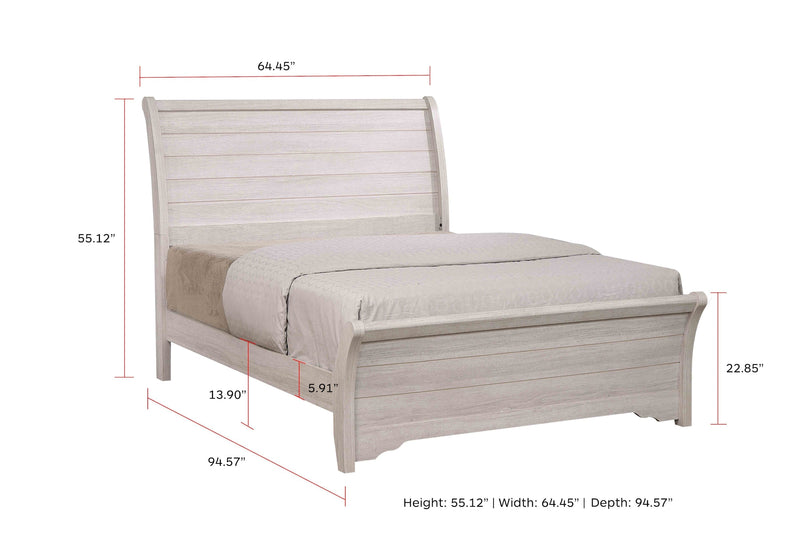 Coralee Chalk/Gray Queen Sleigh Bed - DMV FurnitureQueen Bed