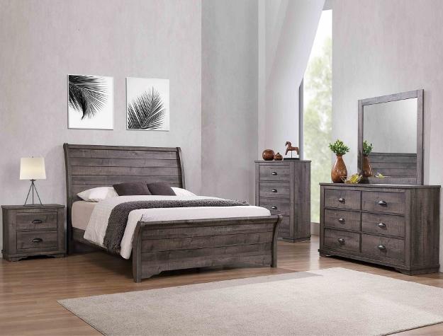Coralee Gray King Sleigh Bed - DMV FurnitureKing Bed