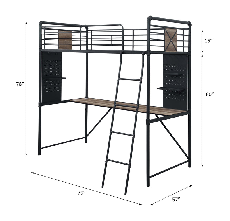 Cordelia Twin Loft Bed W/Desk - 38310