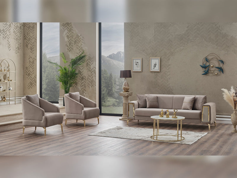 Cordoba 3-pieces (Sofa & Loveseat & Chair) Livingroom in Beige - 200-SER-COR-ANKA153-321