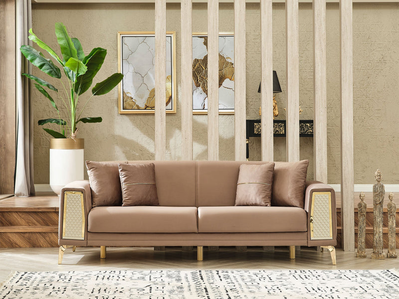 Cordoba 3-pieces (Sofa & Loveseat & Chair) Livingroom in Light Brown - 200-SER-COR-ANKA901-321