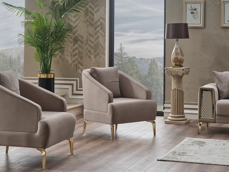 Cordoba 3-pieces (Sofa & Loveseat & Chair) Livingroom in Light Brown - 200-SER-COR-ANKA901-321