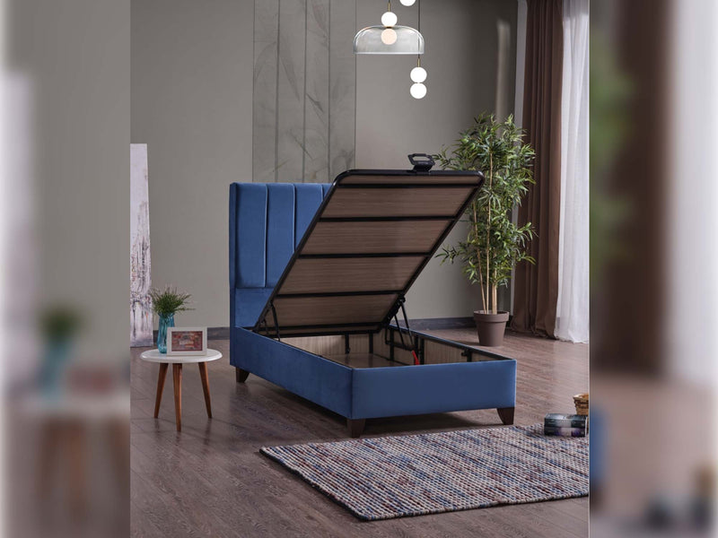 Cordoba Storage Bed With Headboard - Full in Light Blue - 110-COR-L47-140-SBWHB