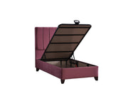 Cordoba Storage Bed With Headboard - Twin in Light Blue - 110-COR-L47-100-SBWHB