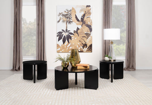 Cordova 3-piece Solid Wood Coffee and End Table Set Black - 709678-S3
