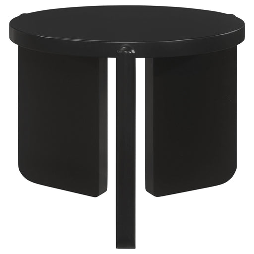 Cordova Round Solid Wood End Table Black - 709677