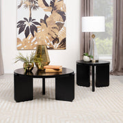 Cordova Round Solid Wood End Table Black - 709677