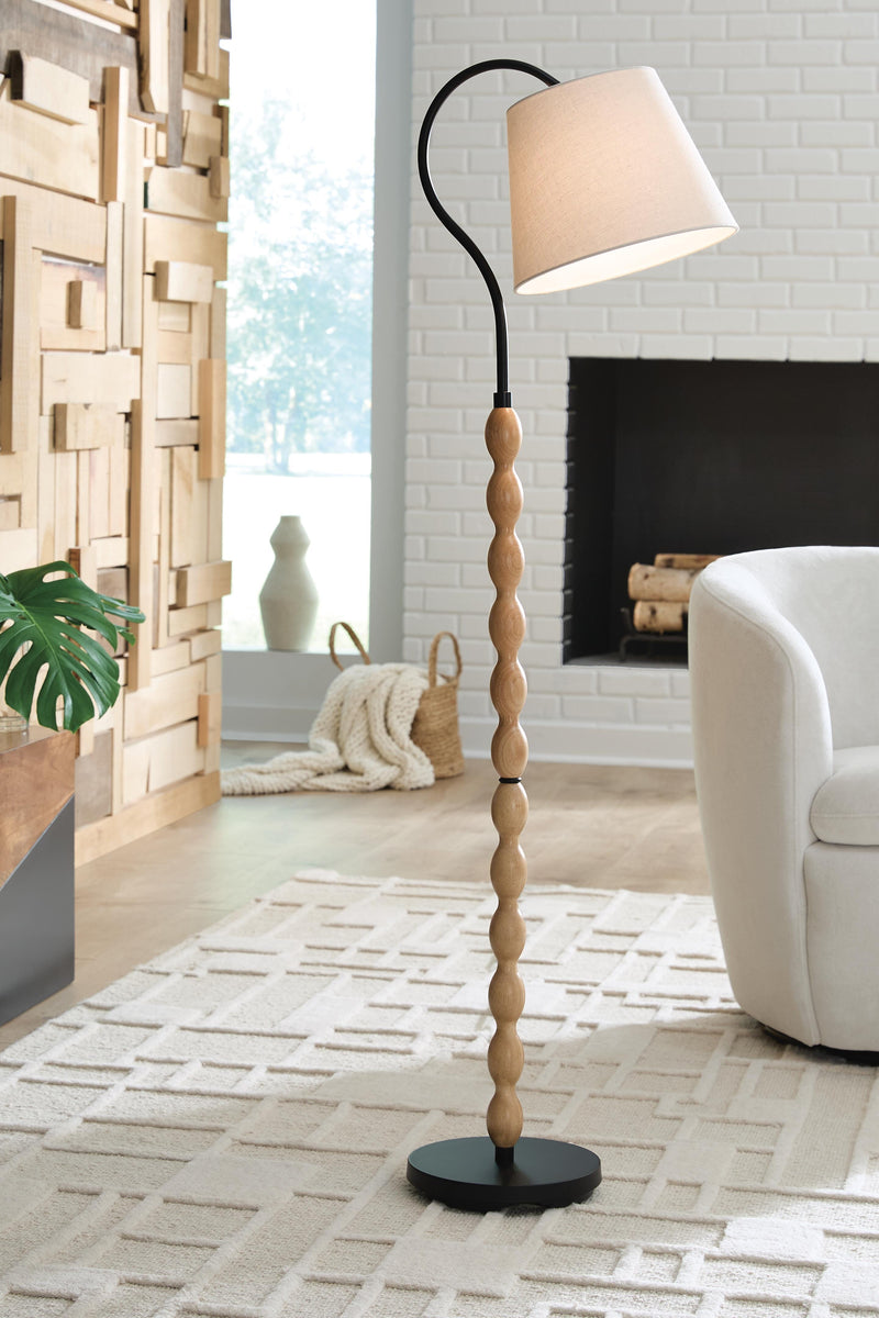 Corinwell Brown/Black Floor Lamp - L329131