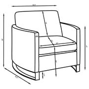 Corliss Upholstered Curved Track Arm Chair Camel - 508826