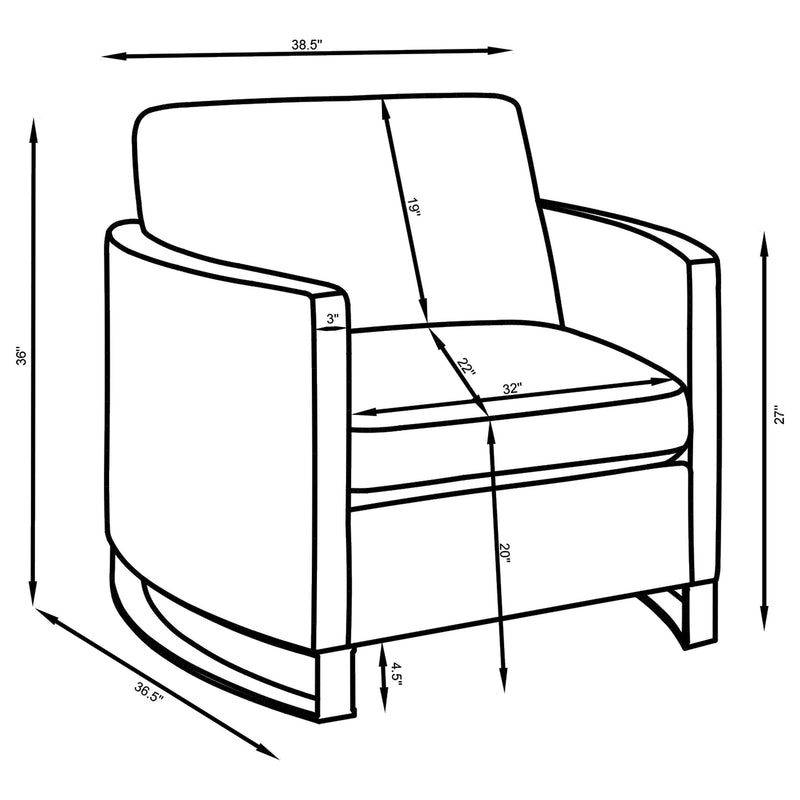 Corliss Upholstered Curved Track Arm Chair Camel - 508826