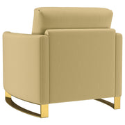Corliss Upholstered Curved Track Arm Chair Camel - 508826