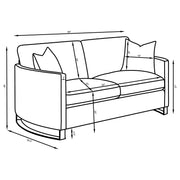 Corliss Upholstered Curved Track Arm Loveseat Beige - 508822