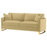 Corliss Upholstered Curved Track Arm Sofa Camel - 508824