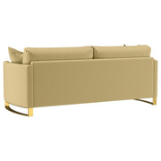 Corliss Upholstered Curved Track Arm Sofa Camel - 508824