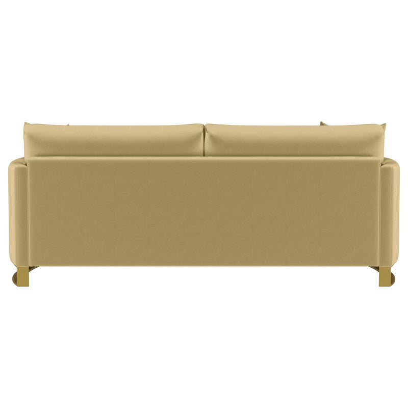 Corliss Upholstered Curved Track Arm Sofa Camel - 508824