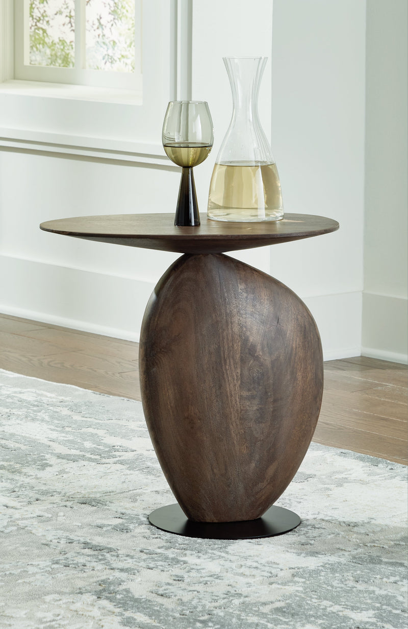 Cormmet Brown/Black Accent Table - A4000612