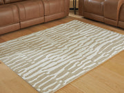 Corrbell Beige/White 5' x 7' Area Rug - R407632