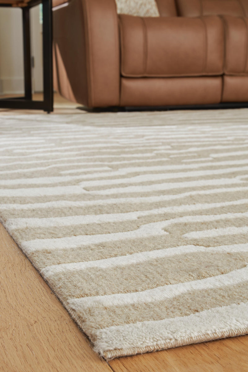 Corrbell Beige/White 7'8" x 10' Area Rug - R407631