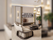 Corte 4-pieces (Four Seater lounge Sofa & 1 Four Seater Sofa &  2 Chair) Livingroom in Cream - 200-GAB-COR-4L411