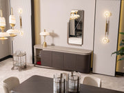 Corte Diningroom (Consol With Mirror & Dining Table & 6 Dining Chair) - 200-GAB-COR-DT-6-SET