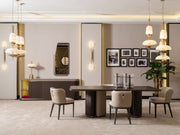 Corte Diningroom (Consol With Mirror & Dining Table & 6 Dining Chair) - 200-GAB-COR-DT-6-SET