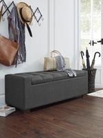 Cortwell Gray Storage Bench - DMV FurnitureAccent Bench
