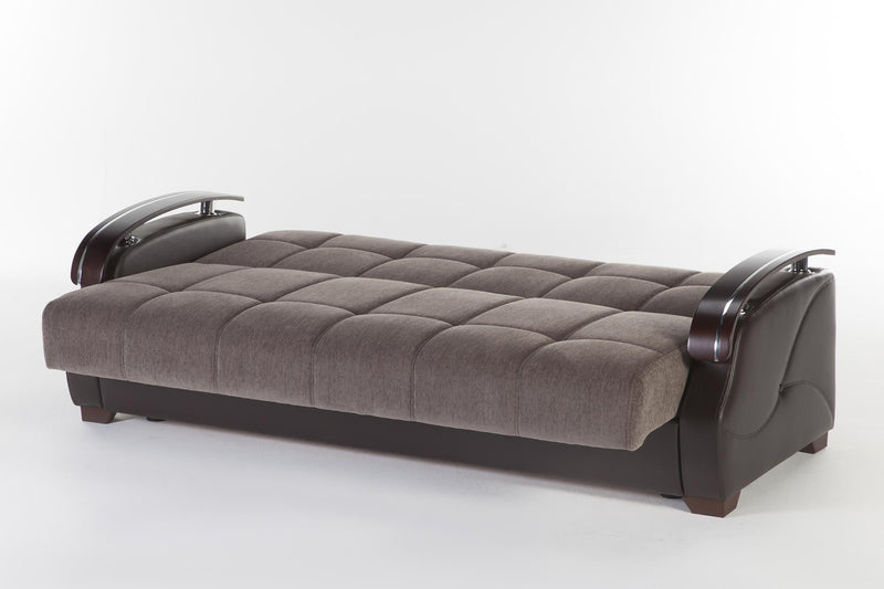 Costa Love Seat (Armoni Brown)W/Brown Vynil 2 Pieces - DMV FurnitureLoveseat