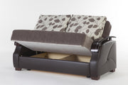 Costa Love Seat (Armoni Brown)W/Brown Vynil 2 Pieces - DMV FurnitureLoveseat