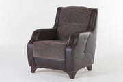 Costa Love Seat (Armoni Brown)W/Brown Vynil 2 Pieces - DMV FurnitureLoveseat